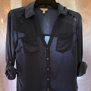 Candies blue long sleeve button up